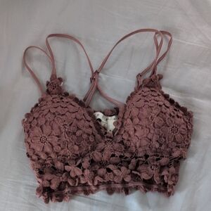 HYFVE Mauve Floral Lace Bralette